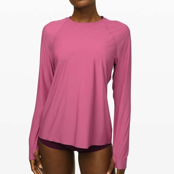 Lululemon Sun Shelter Long Sleeve Rash Guard Coral Size S - Picture 2 of 8